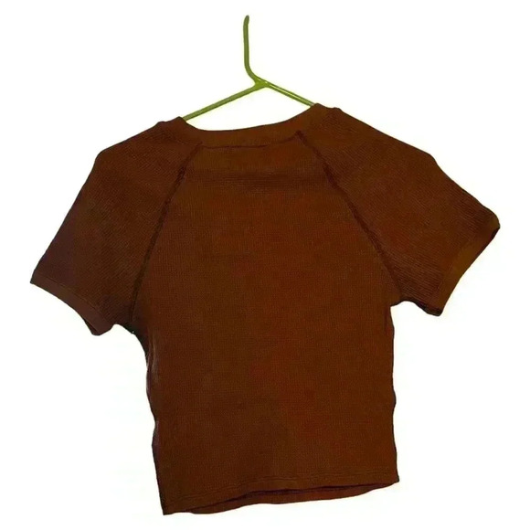 Good American Women's Knit Sweater Rust Red Short Sleeve Crew Neck Size 2 - Picture 7 of 7